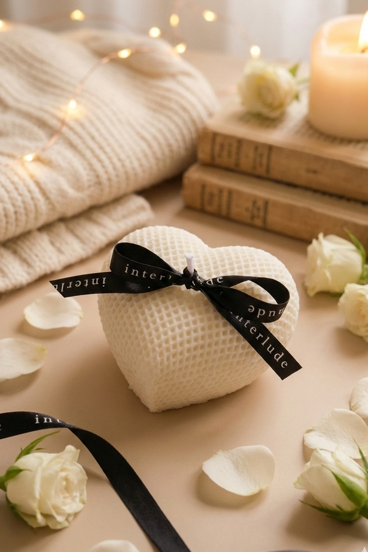 Heart Candle – Handmade Peony-Scented Soy Candle