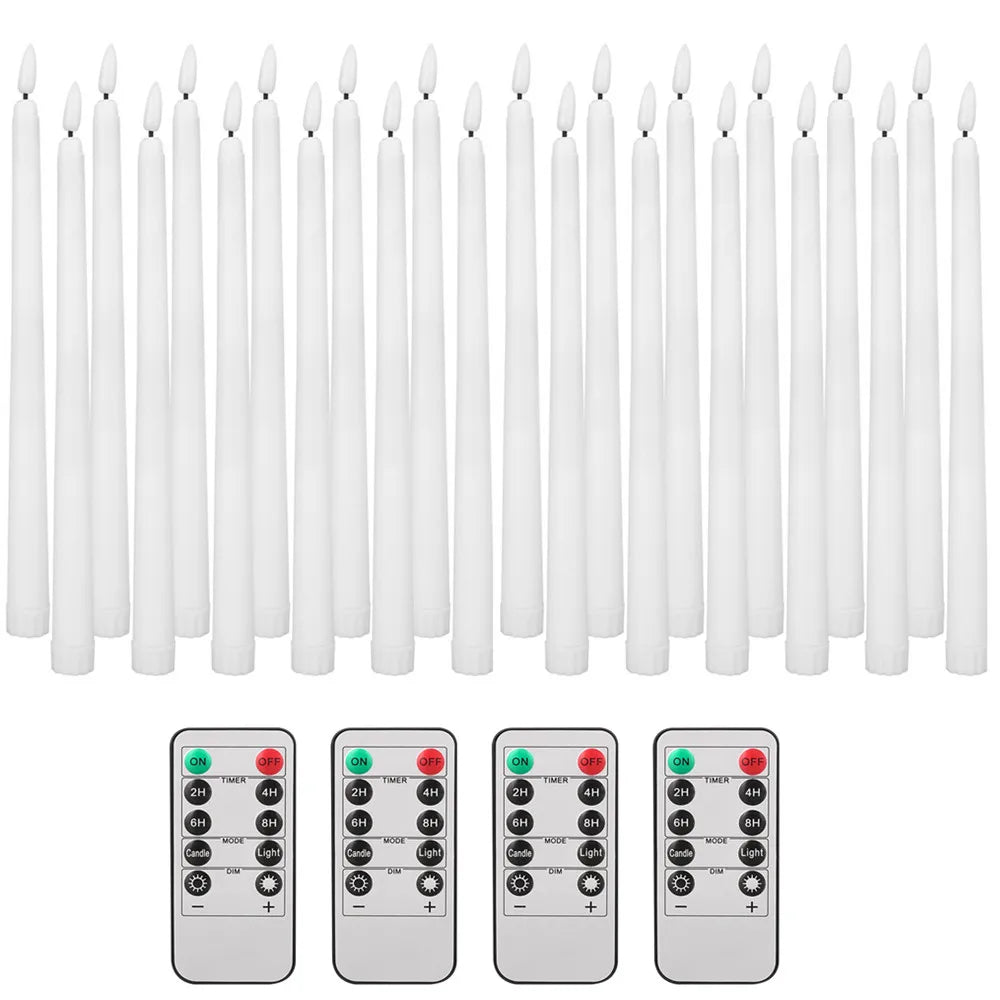 Flameless LED Taper Candles – Flickering Dinner Candles with Remote
