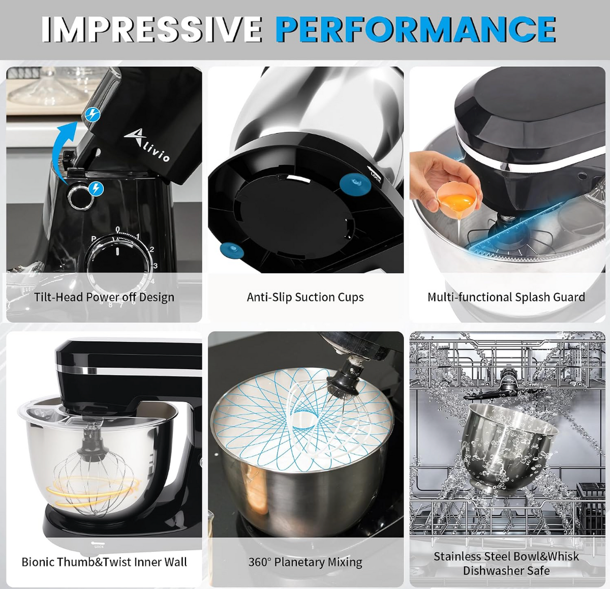 5L Stand Mixer – 1500W Kitchen Mixer with Steel Bowl