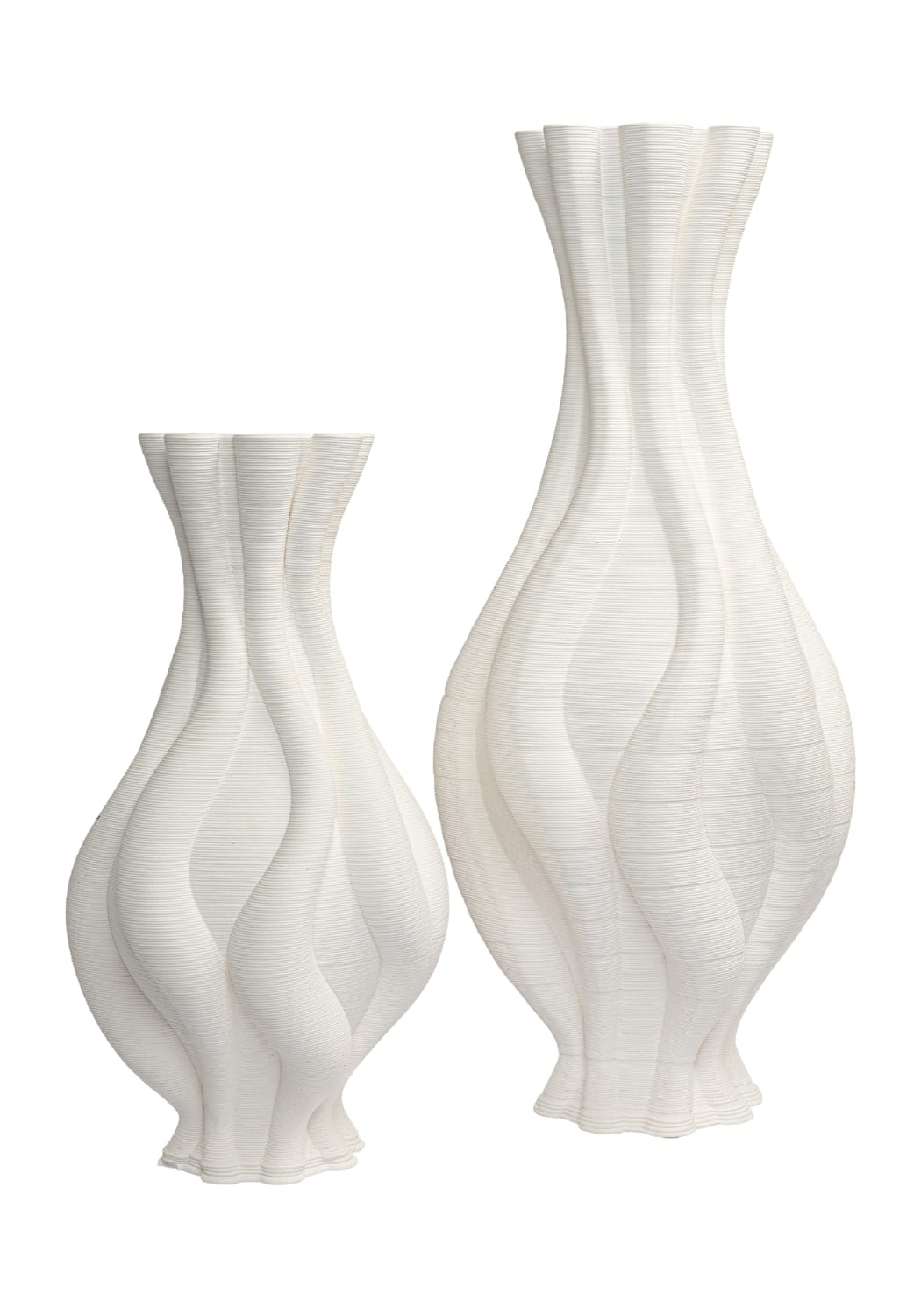 Twisted Ceramic Vase – Tall White Sculptural Vase