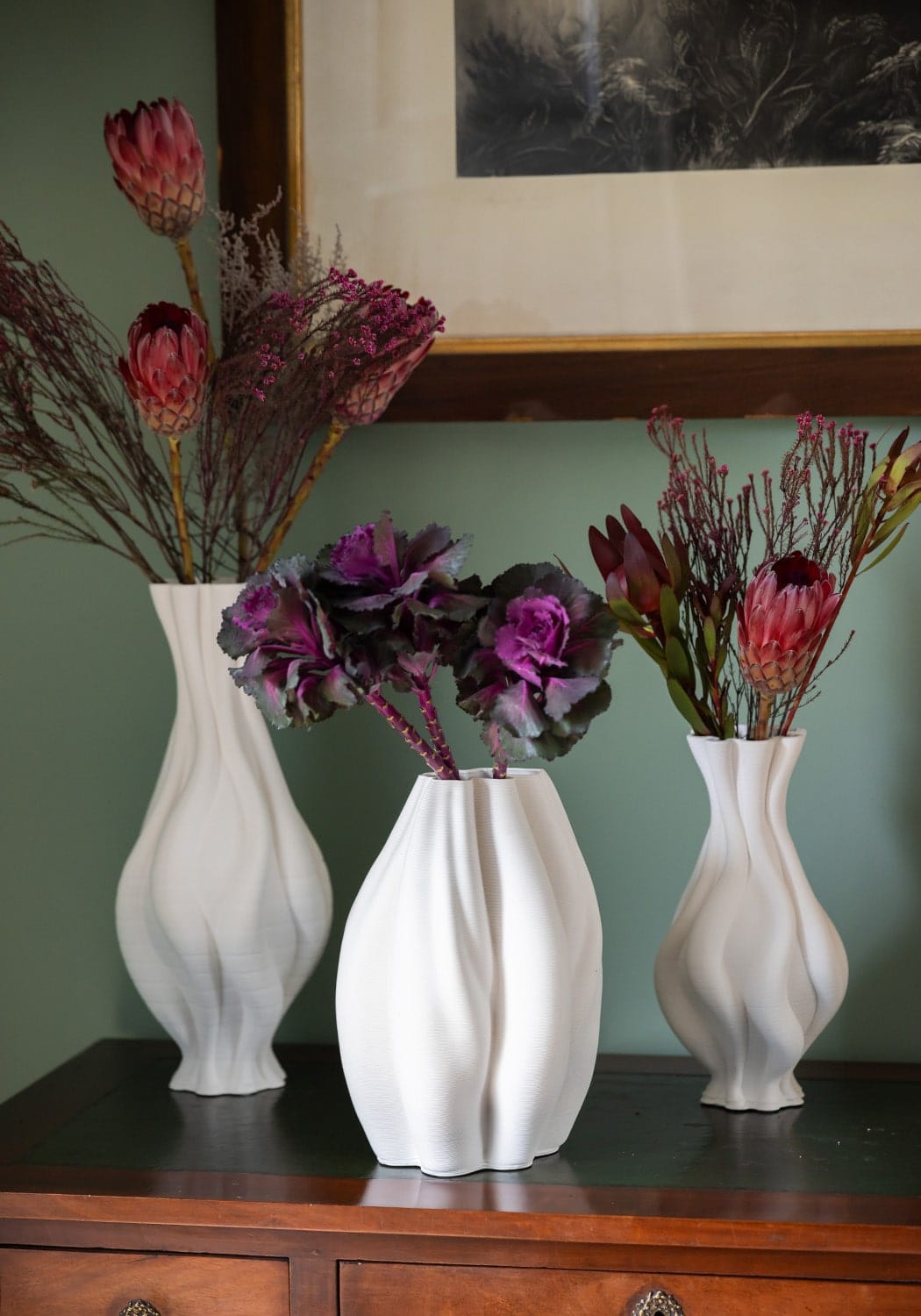 Twisted Ceramic Vase – Tall White Sculptural Vase