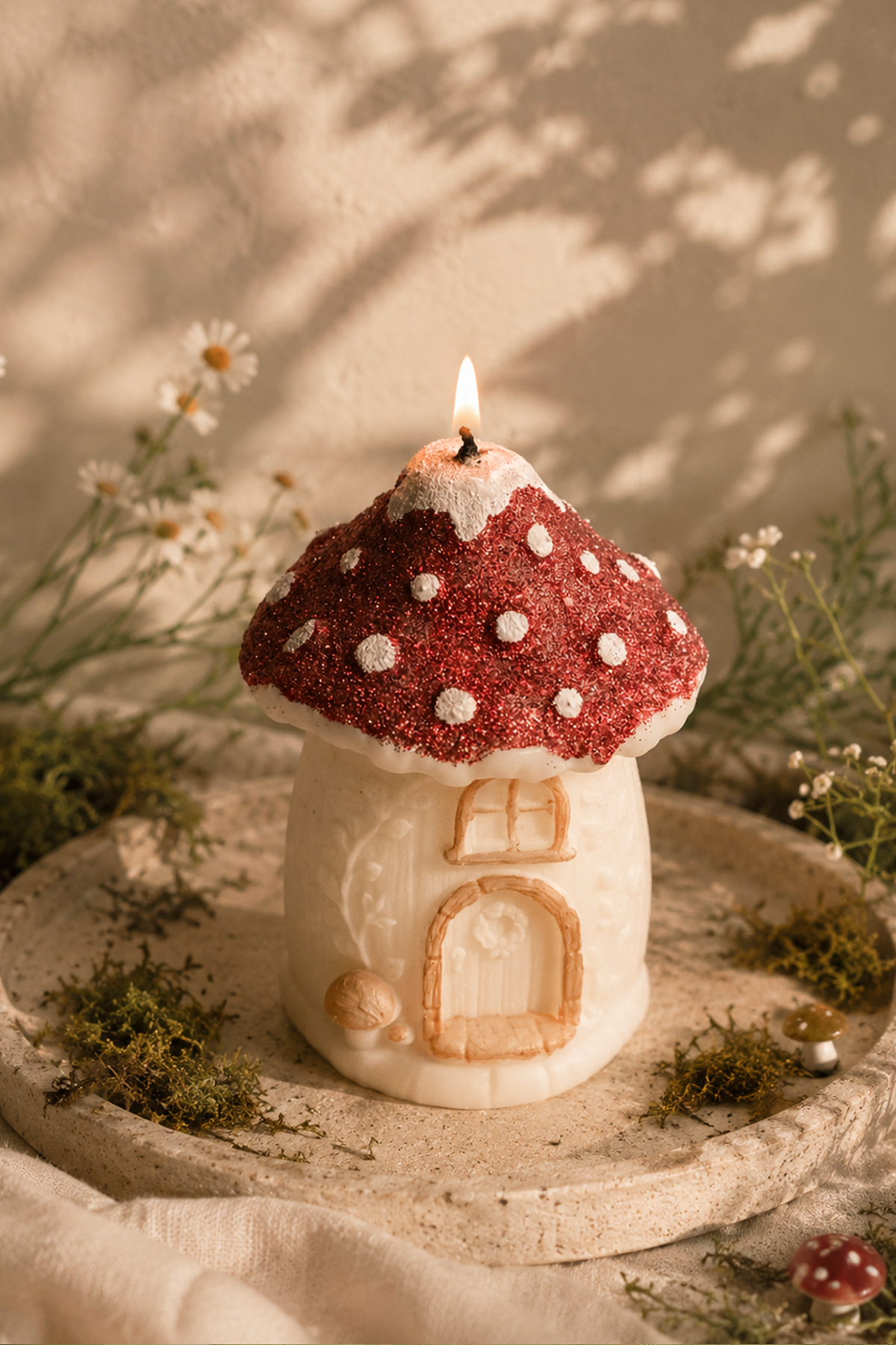 Mushroom House Candle – Handmade Woodland Soy Candle