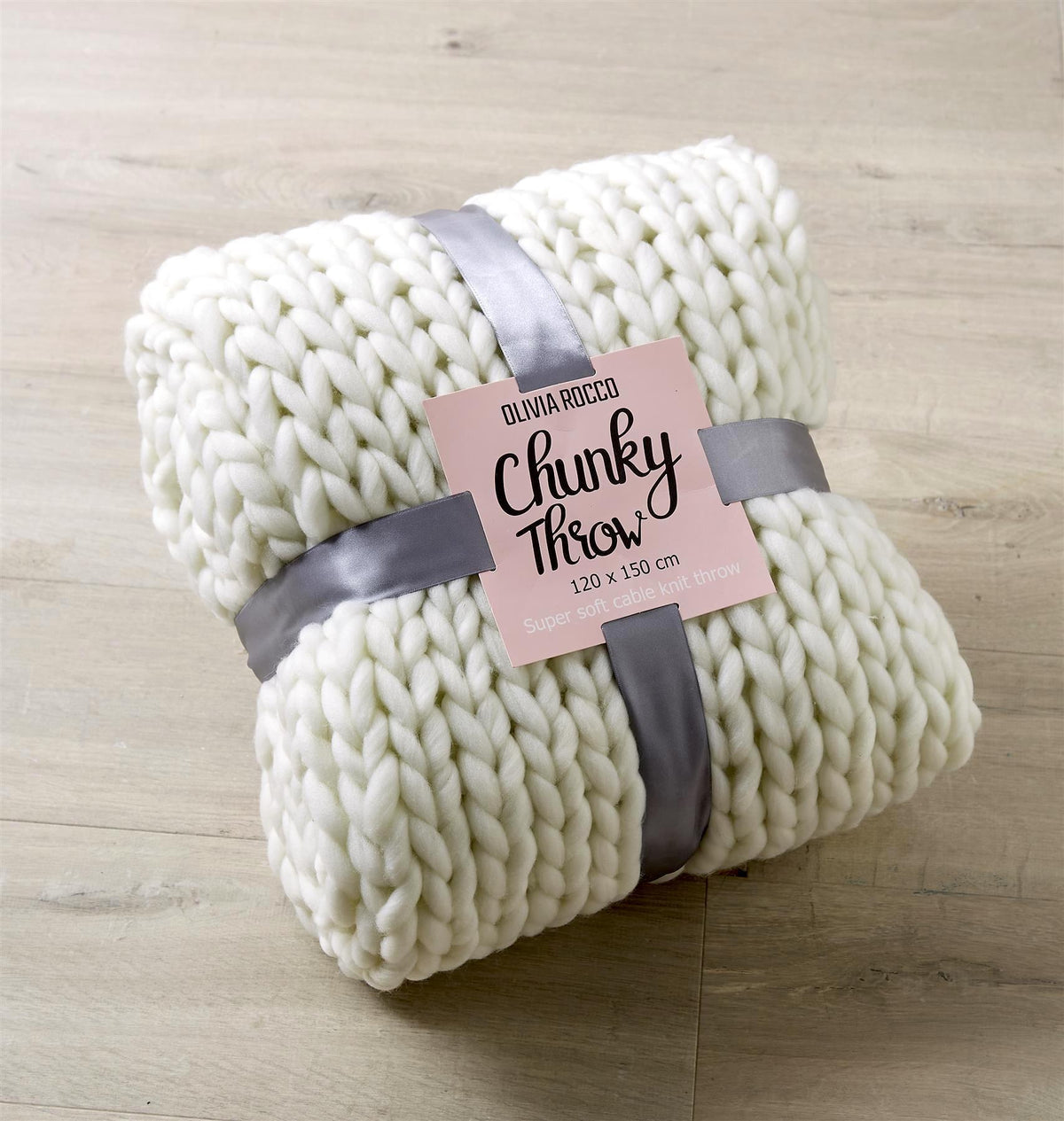 Chunky Cable Knit Throw – Oversized Soft Fleece Blanket