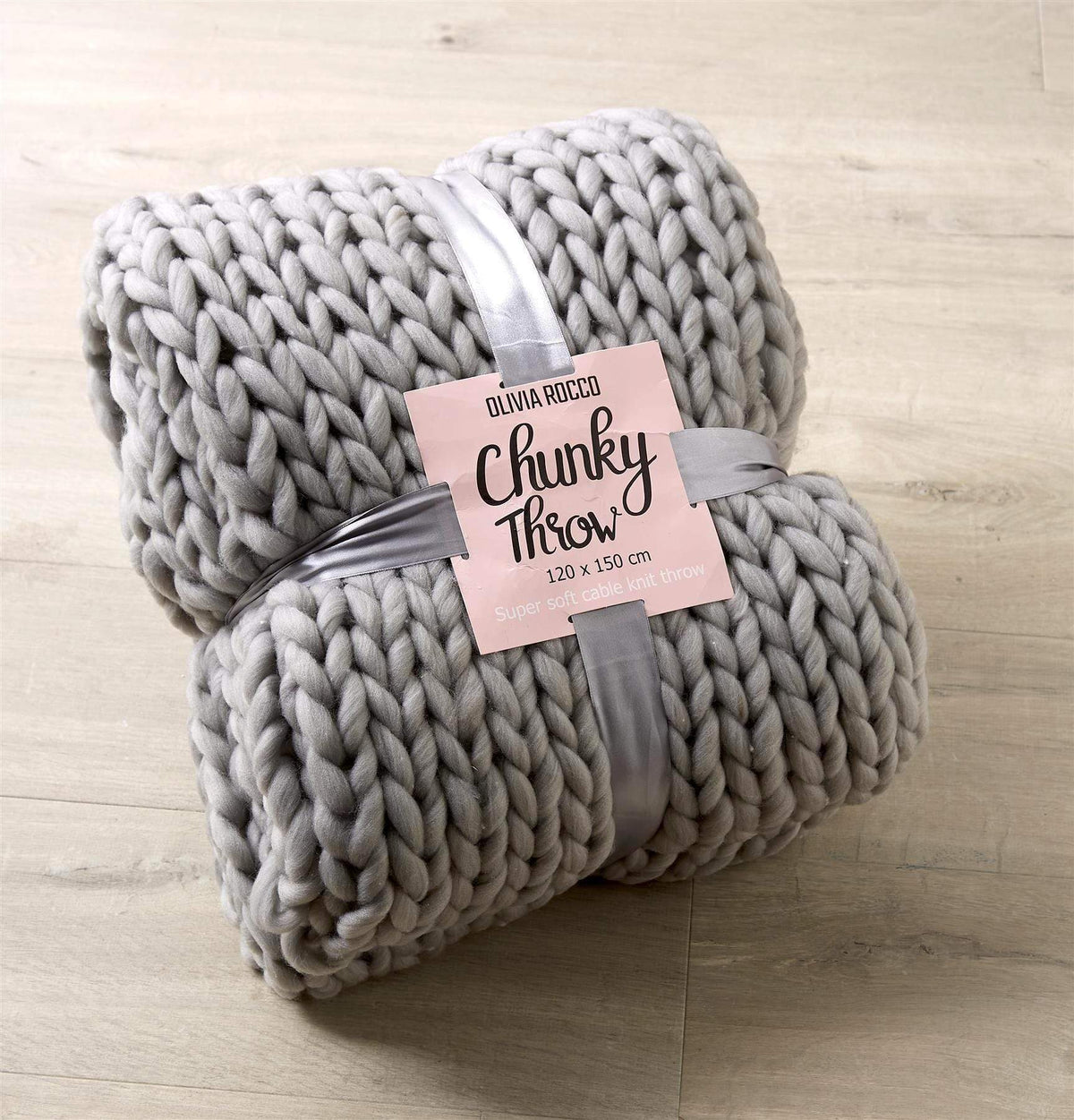 Chunky Cable Knit Throw – Oversized Soft Fleece Blanket