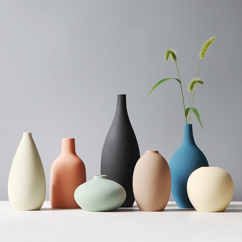 Morandi Ceramic Vase – Nordic Matte Flower Vase