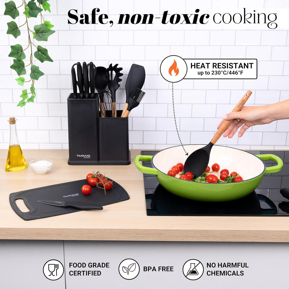 Kitchen Utensil & Knife Set – 17-Piece Set with Chopping Board