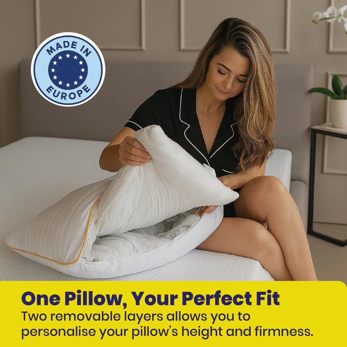 Adjustable Hybrid Pillow – Supportive Memory Foam Pillow