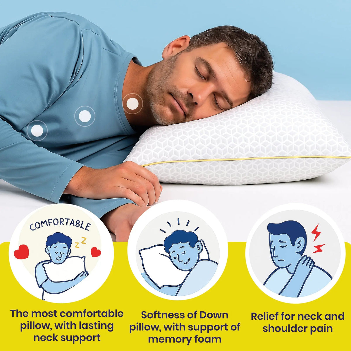 Adjustable Hybrid Pillow – Supportive Memory Foam Pillow