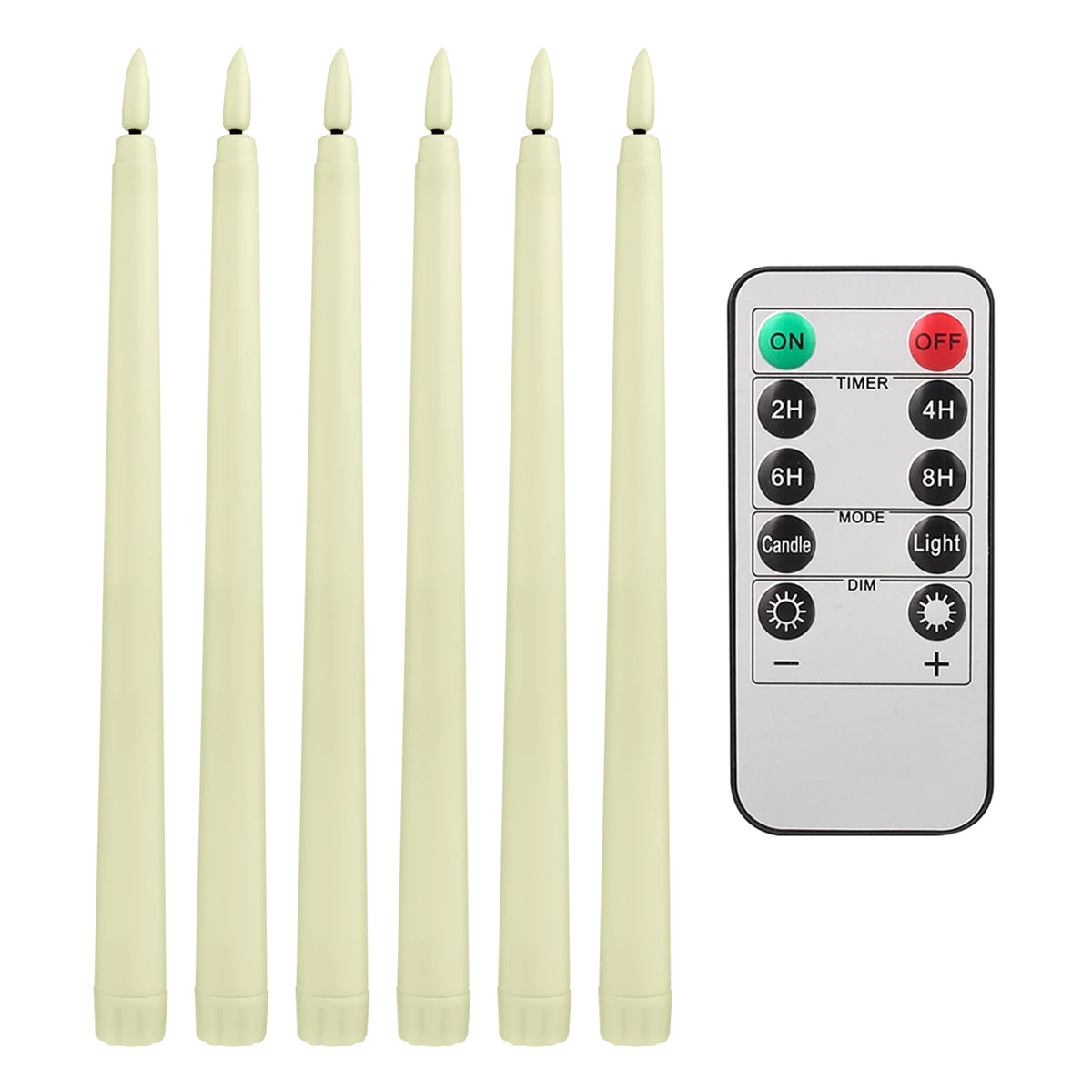 Flameless LED Taper Candles – Flickering Dinner Candles with Remote