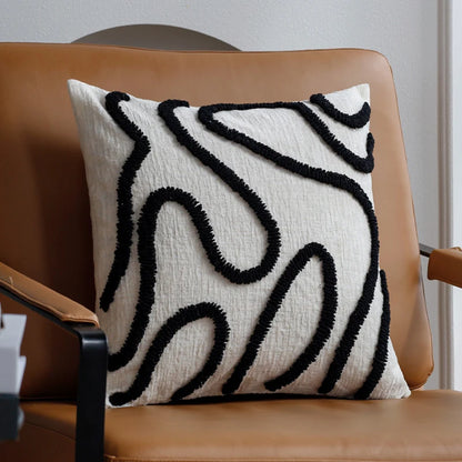 Chenille Cushion Cover – Boho Geometric 45 x 45 cm