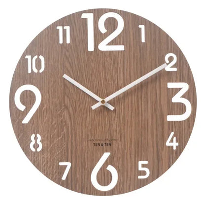 Nordic Wooden Wall Clock – Silent 30 cm Minimalist Clock