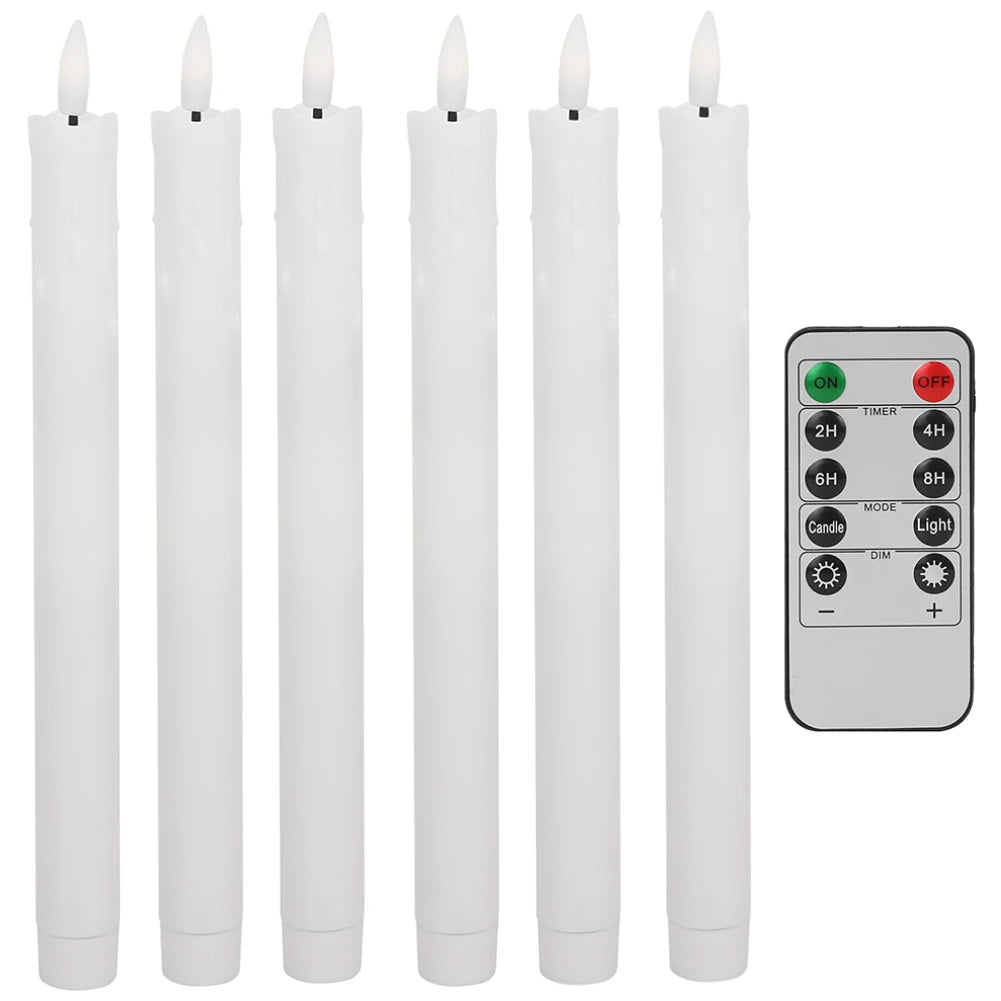Flameless LED Taper Candles – Flickering Dinner Candles with Remote