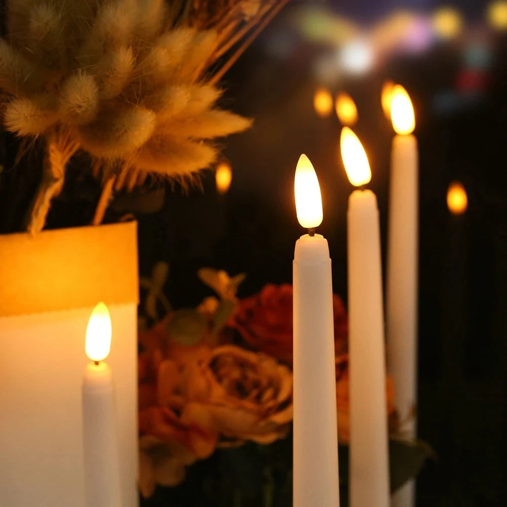 Flameless LED Taper Candles – Flickering Dinner Candles with Remote