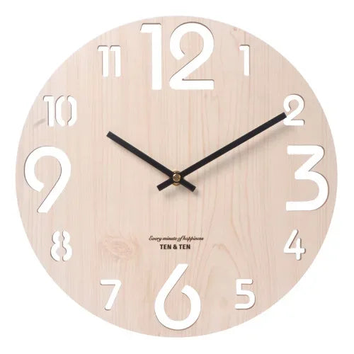 Nordic Wooden Wall Clock – Silent 30 cm Minimalist Clock