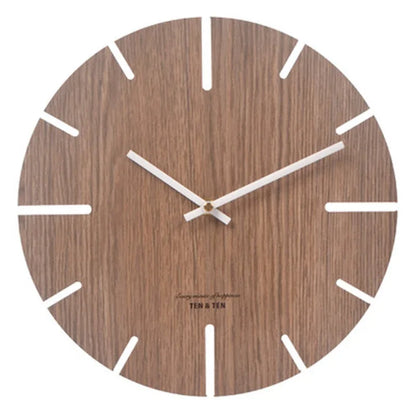 Nordic Wooden Wall Clock – Silent 30 cm Minimalist Clock