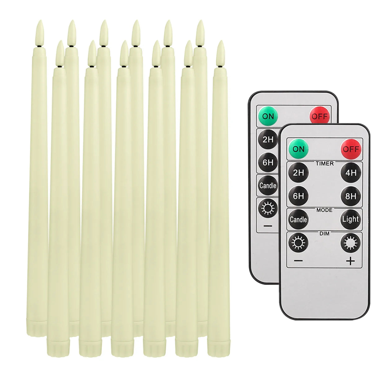 Flameless LED Taper Candles – Flickering Dinner Candles with Remote