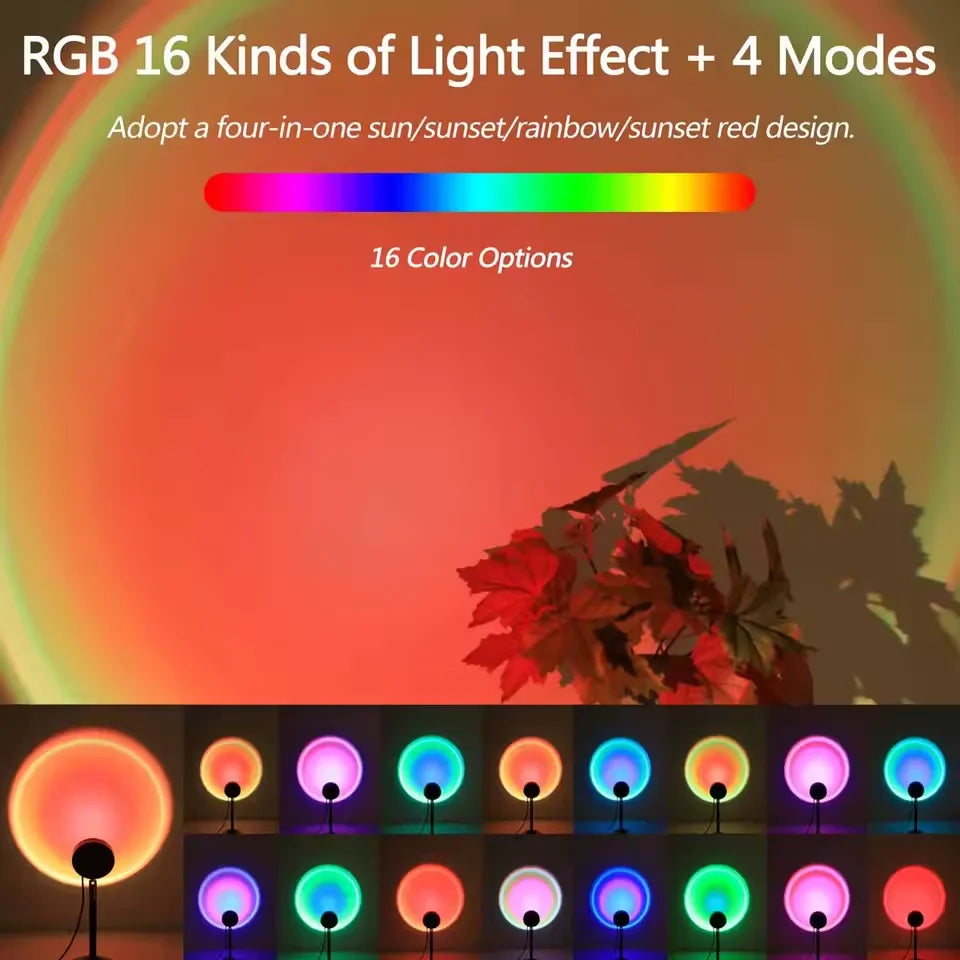 Sunset Projection Lamp – USB Colour-Changing Mood Light