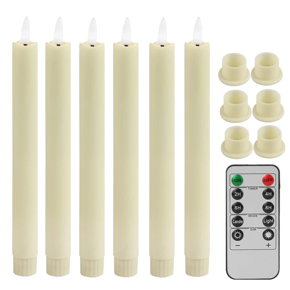 Flameless LED Taper Candles – Flickering Dinner Candles with Remote