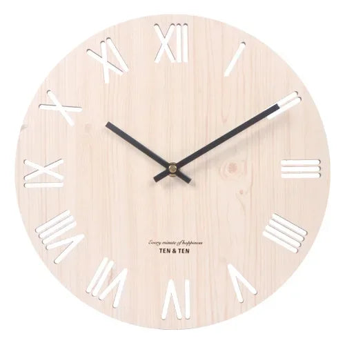 Nordic Wooden Wall Clock – Silent 30 cm Minimalist Clock