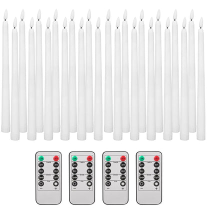 Flameless LED Taper Candles – Flickering Dinner Candles with Remote