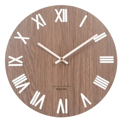 Nordic Wooden Wall Clock – Silent 30 cm Minimalist Clock
