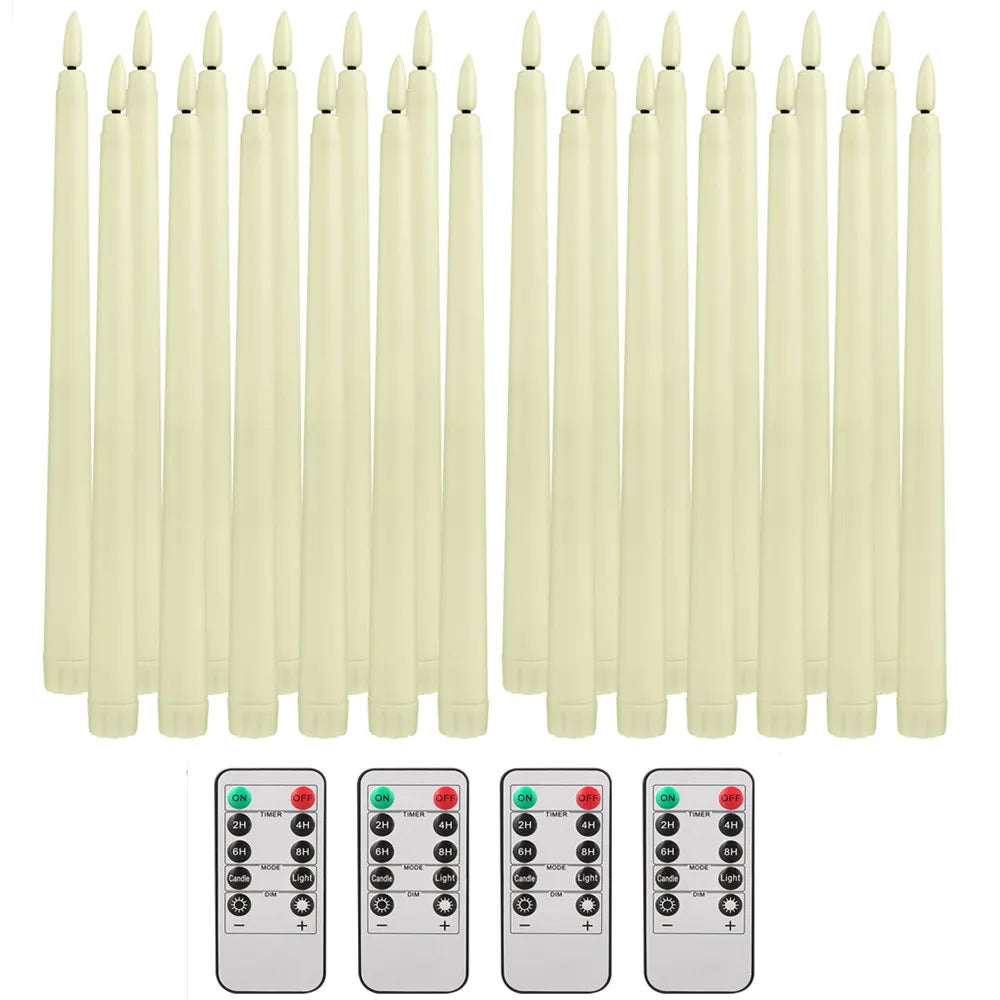 Flameless LED Taper Candles – Flickering Dinner Candles with Remote