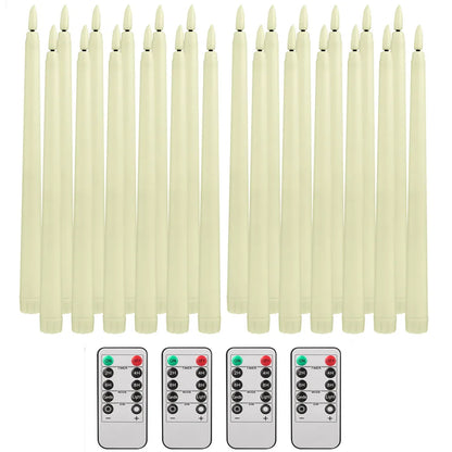 Flameless LED Taper Candles – Flickering Dinner Candles with Remote
