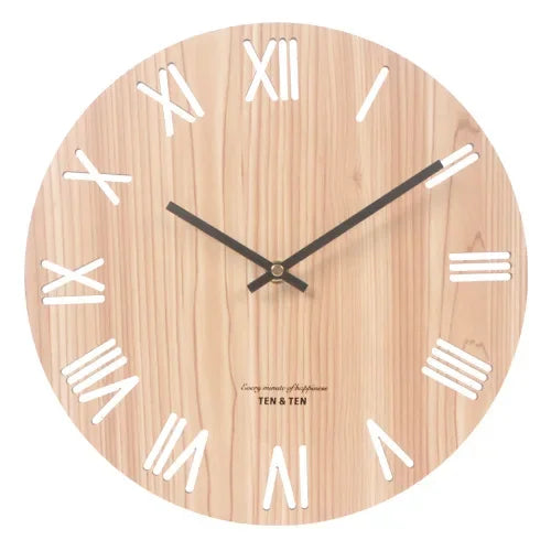 Nordic Wooden Wall Clock – Silent 30 cm Minimalist Clock