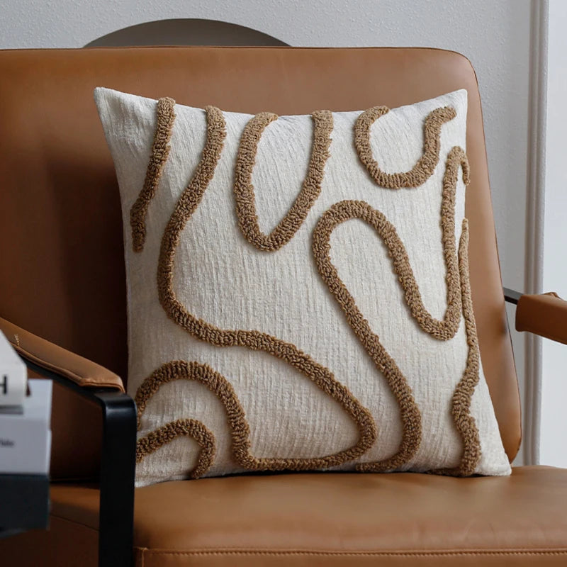 Chenille Cushion Cover – Boho Geometric 45 x 45 cm
