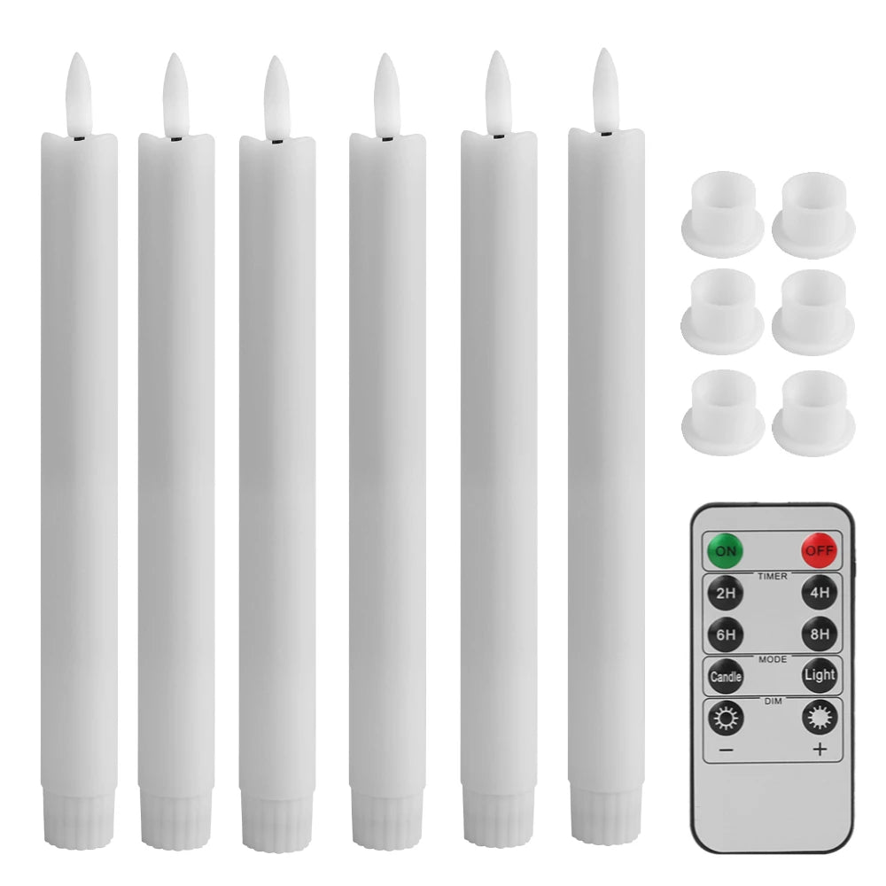 Flameless LED Taper Candles – Flickering Dinner Candles with Remote
