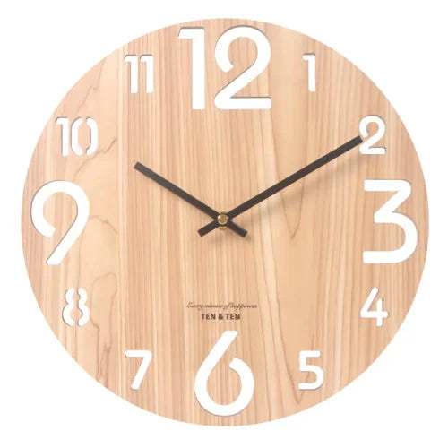 Nordic Wooden Wall Clock – Silent 30 cm Minimalist Clock
