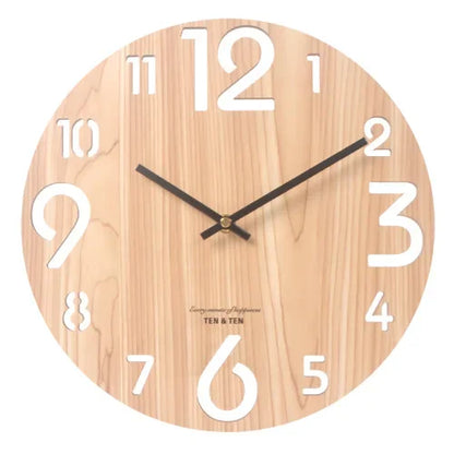Nordic Wooden Wall Clock – Silent 30 cm Minimalist Clock