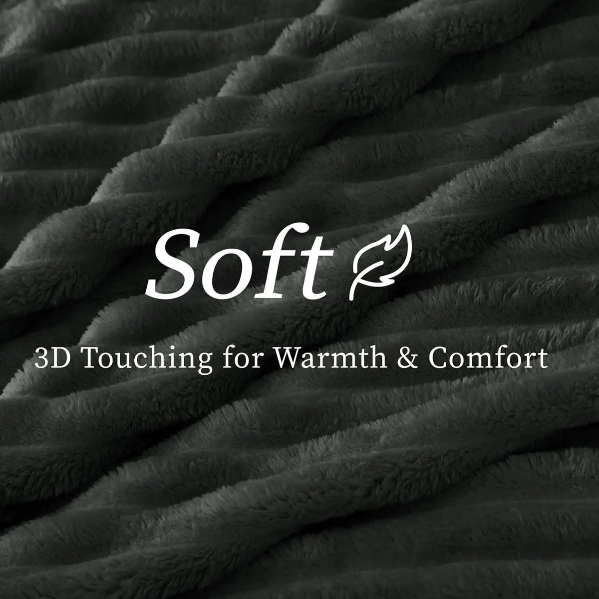 Ribbed Fleece Throw Blanket – Soft Fluffy Sofa & Bed Throw