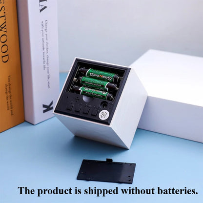Wooden LED Alarm Clock – Sound-Activated Bedside Clock