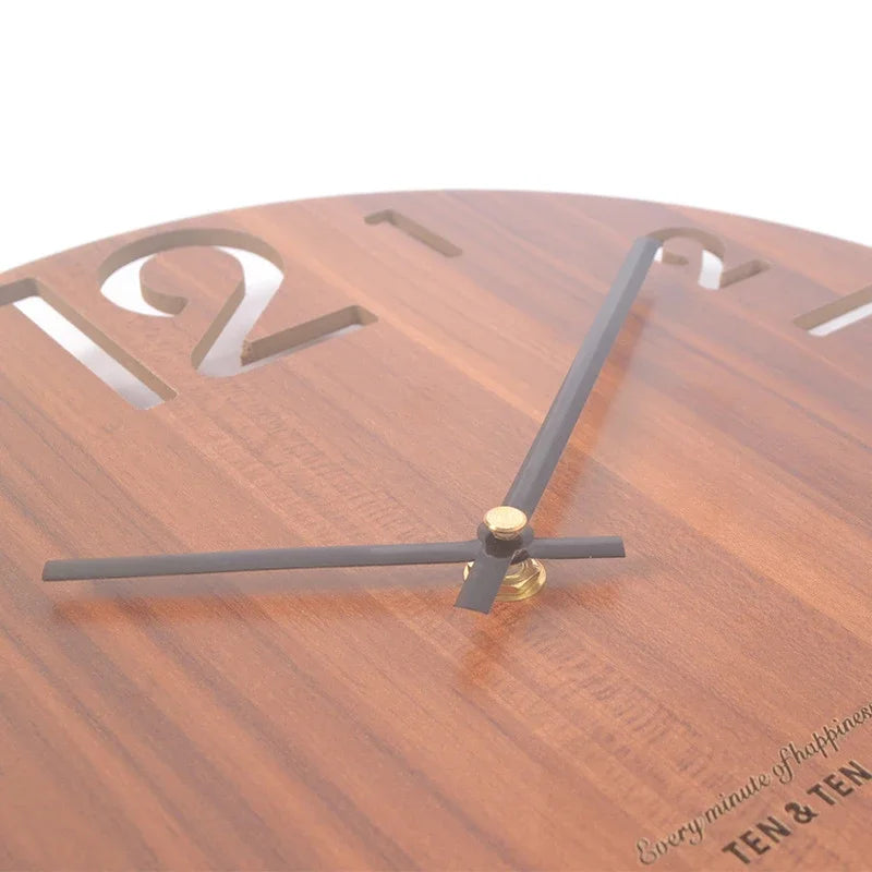 Nordic Wooden Wall Clock – Silent 30 cm Minimalist Clock