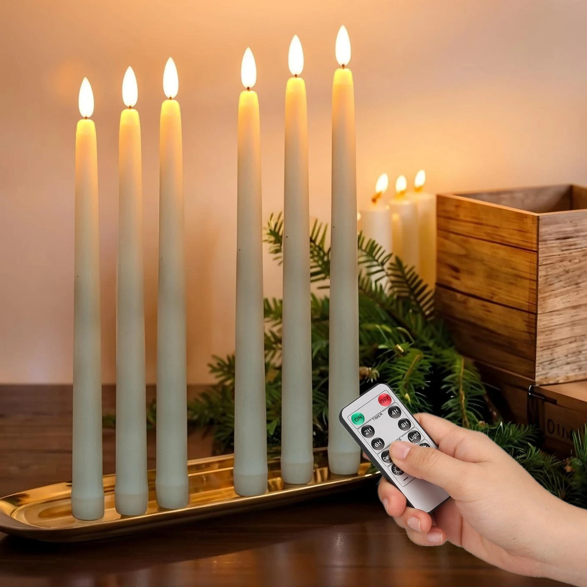 Flameless LED Taper Candles – Flickering Dinner Candles with Remote