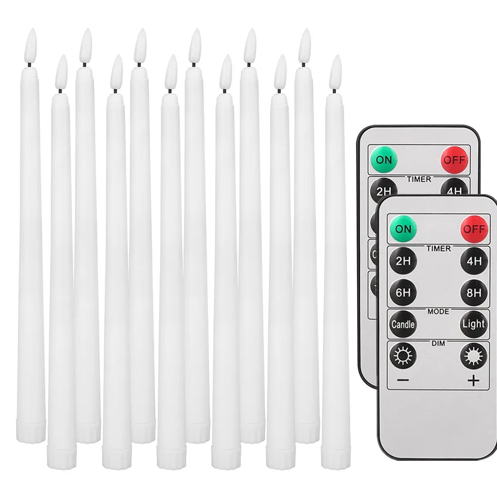 Flameless LED Taper Candles – Flickering Dinner Candles with Remote