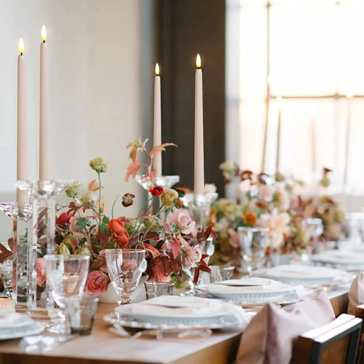 Flameless LED Taper Candles – Flickering Dinner Candles with Remote