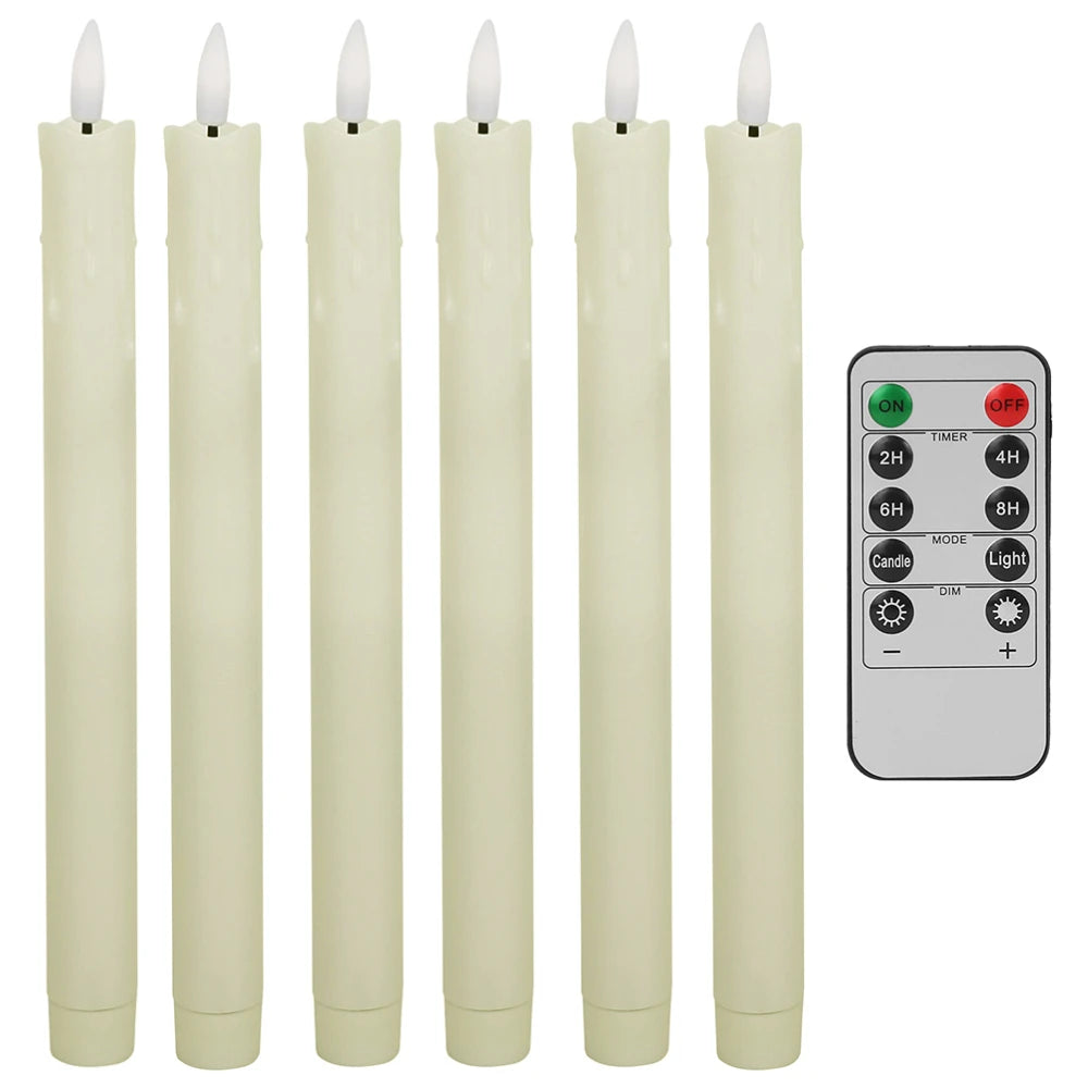 Flameless LED Taper Candles – Flickering Dinner Candles with Remote