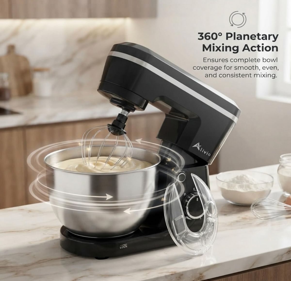 5L Stand Mixer – 1500W Kitchen Mixer with Steel Bowl