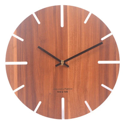 Nordic Wooden Wall Clock – Silent 30 cm Minimalist Clock