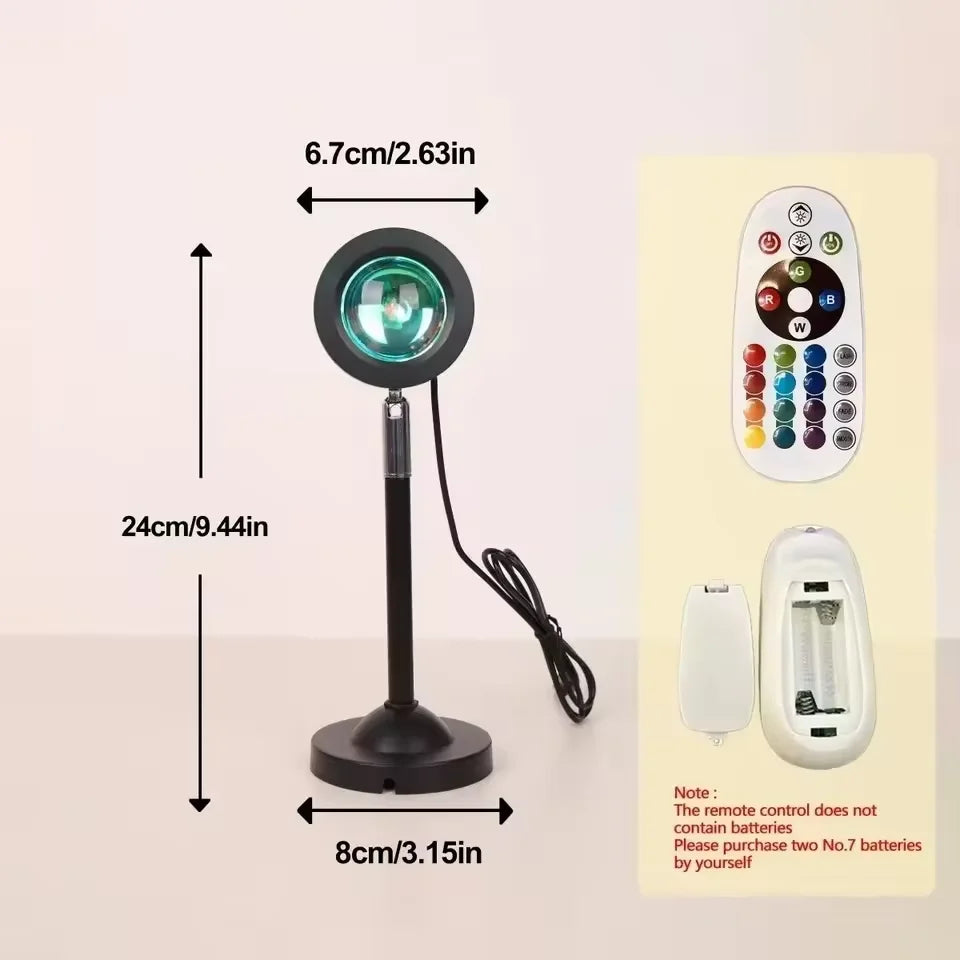 Sunset Projection Lamp – USB Colour-Changing Mood Light