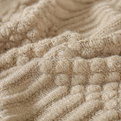 Chunky Knit Throw Blanket – Soft Tasselled Sofa Throw