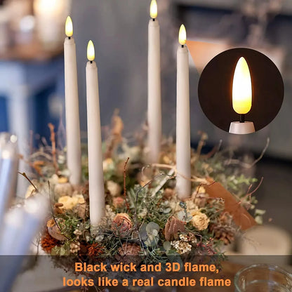 Flameless LED Taper Candles – Flickering Dinner Candles with Remote