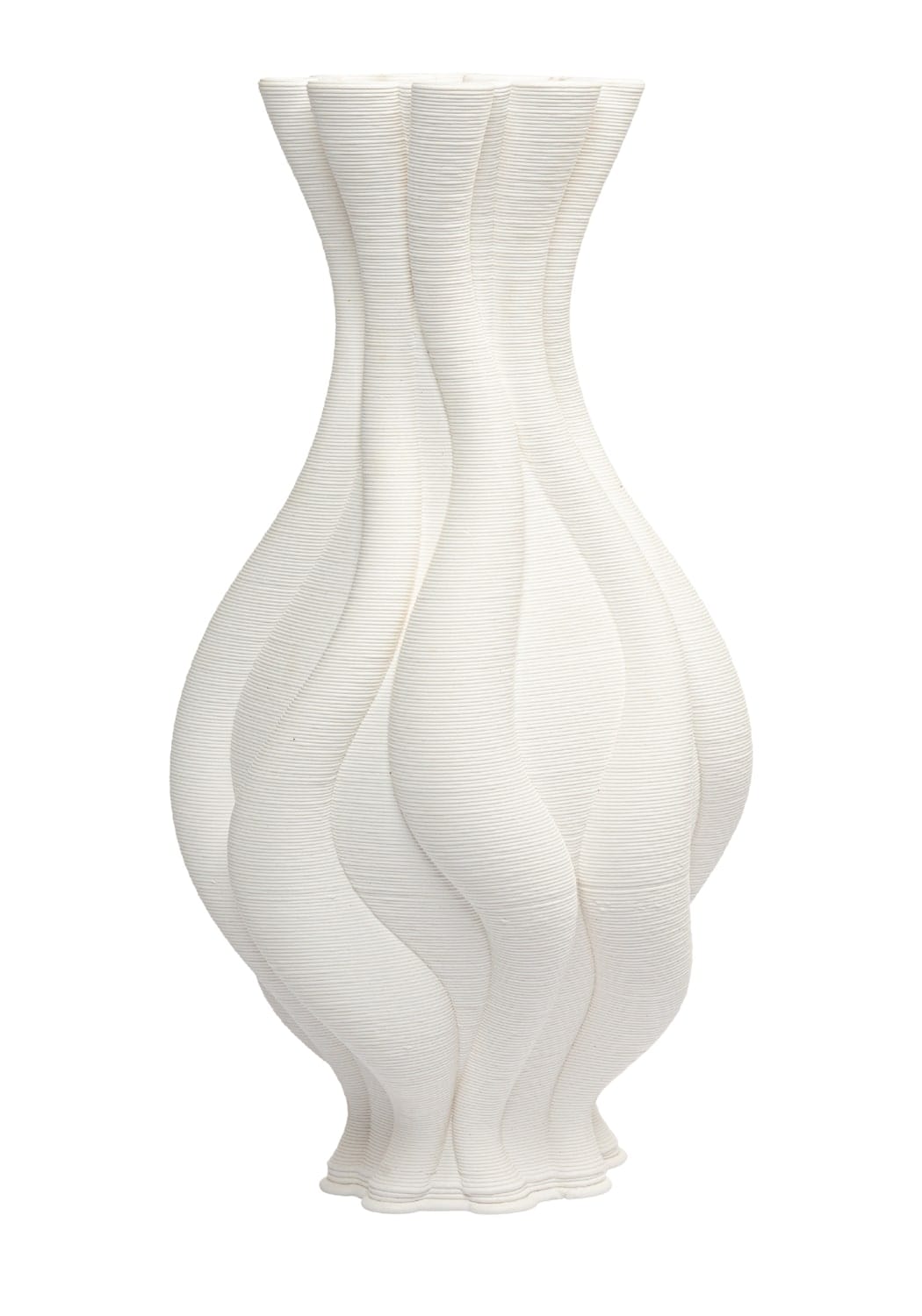 Twisted Ceramic Vase – Tall White Sculptural Vase