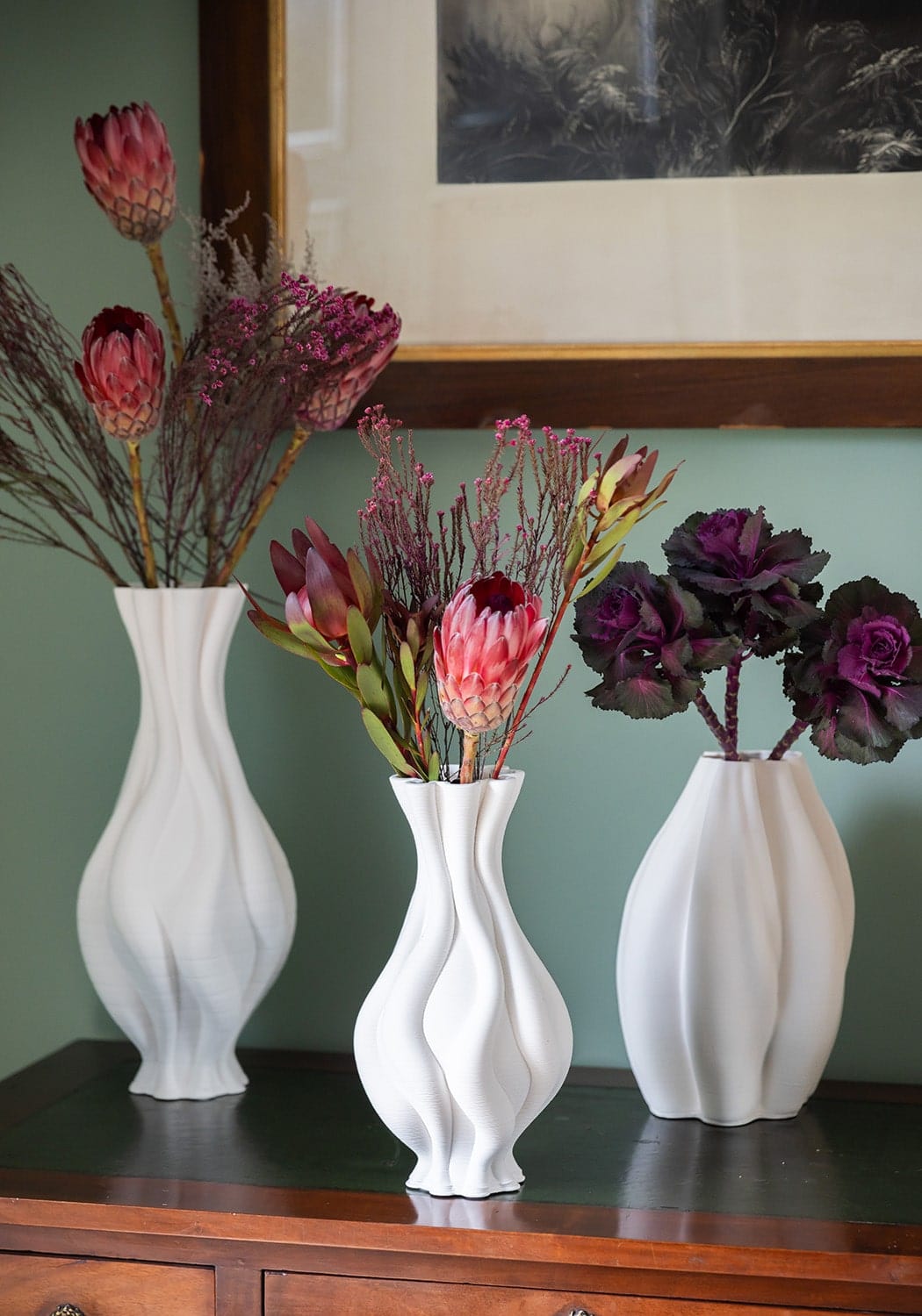 Twisted Ceramic Vase – Tall White Sculptural Vase