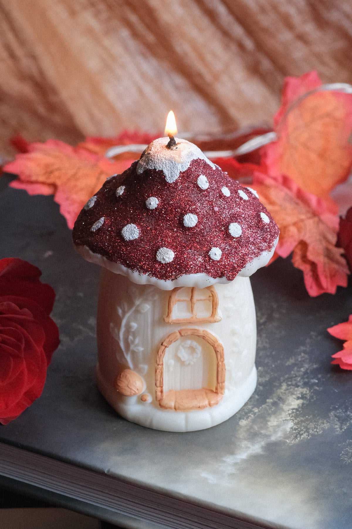 Mushroom House Candle – Handmade Woodland Soy Candle