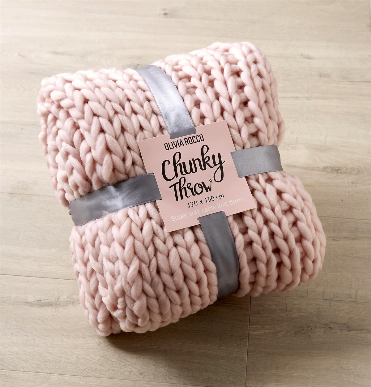 Chunky Cable Knit Throw – Oversized Soft Fleece Blanket